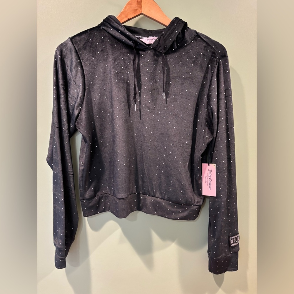 Juicy Couture Black Hoodie with Silver Accents